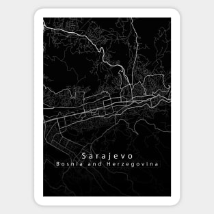 Sarajevo Bosnia and Herzegovina City Map dark Sticker